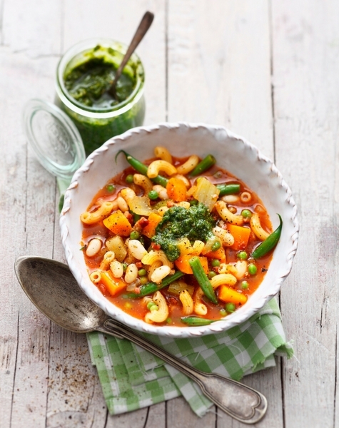 Soupe minestrone au pesto