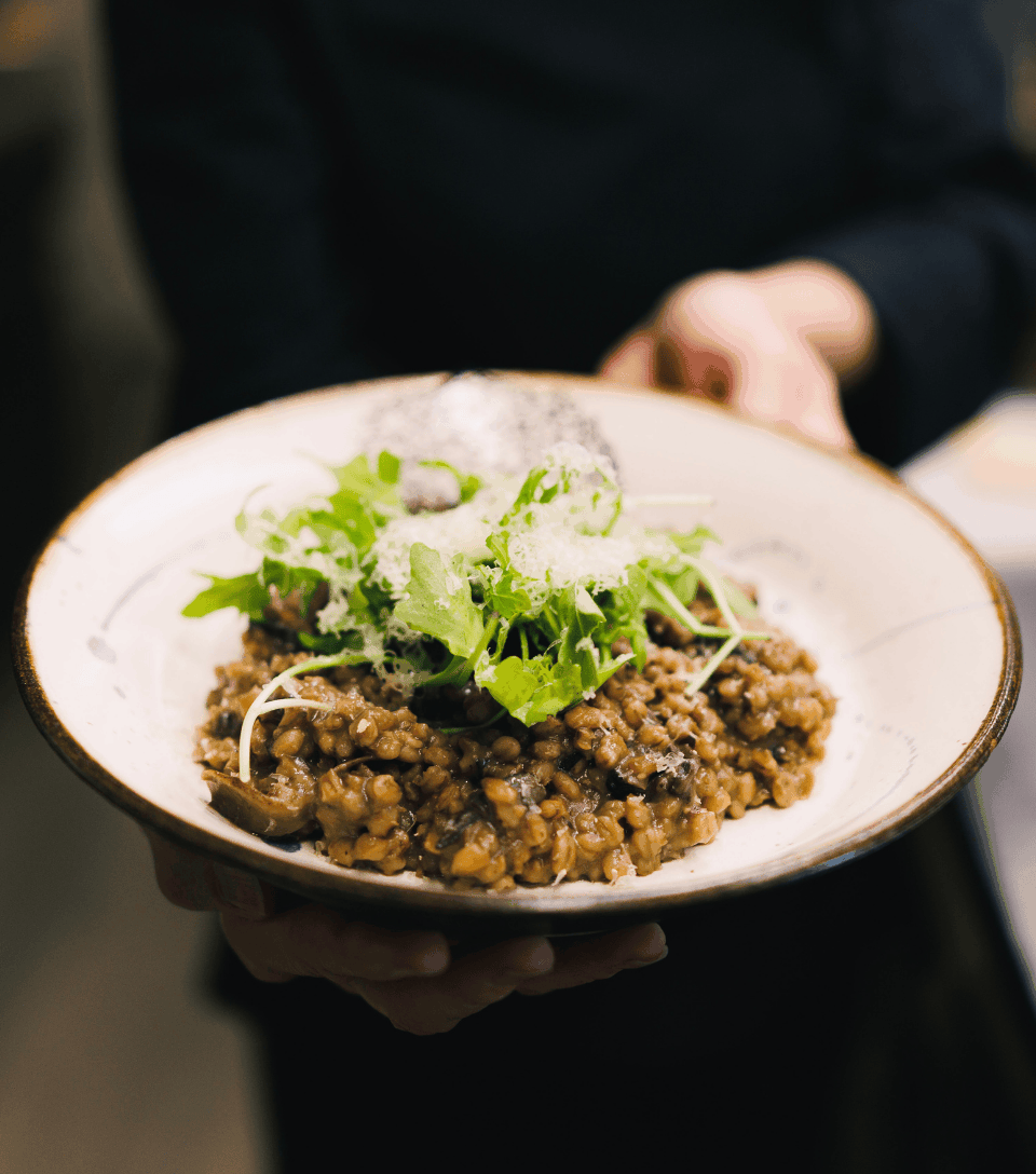 Orgetto aux champignons forestiers par la Microbrasserie Le Presbytère