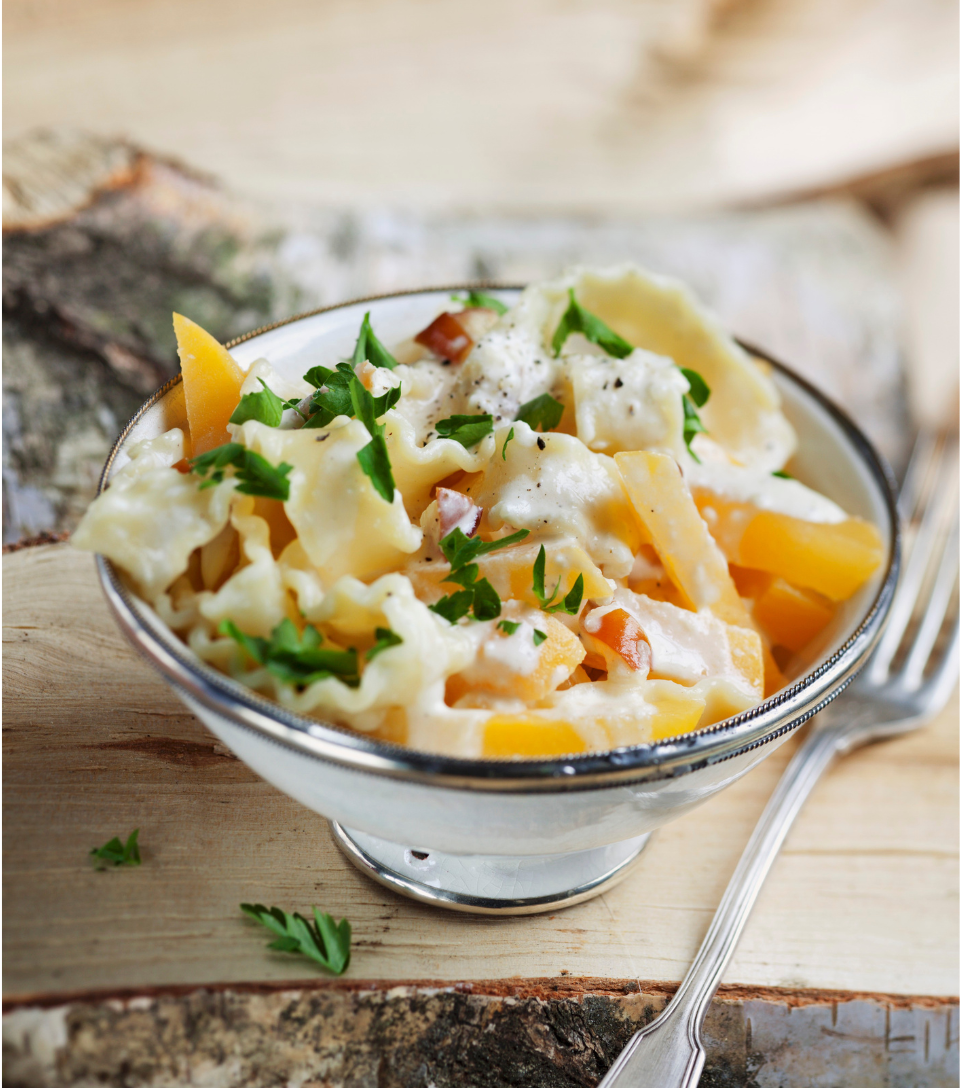 Pâtes sauce à la crème et au navet