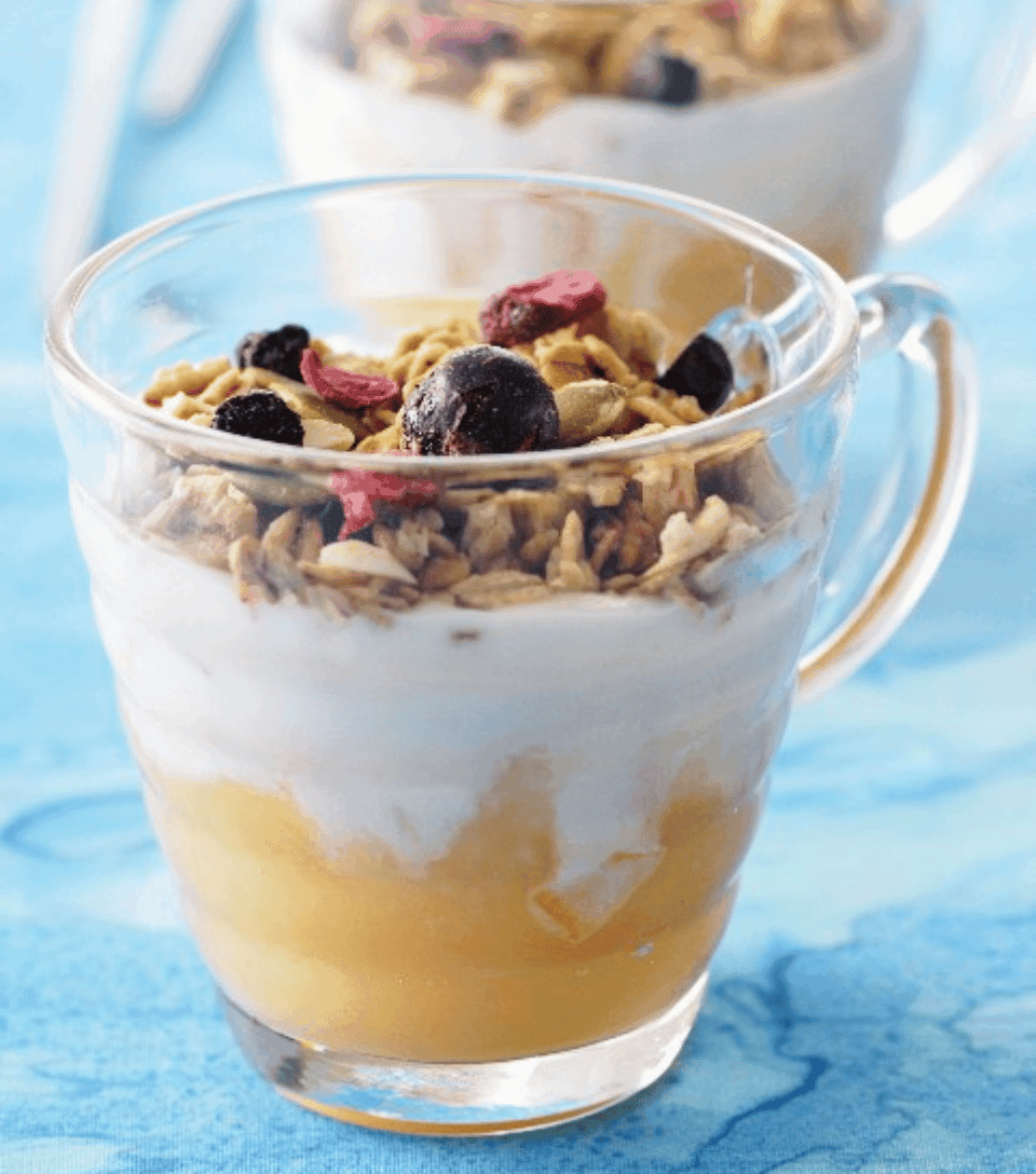 Verrines aux pommes et yogourt