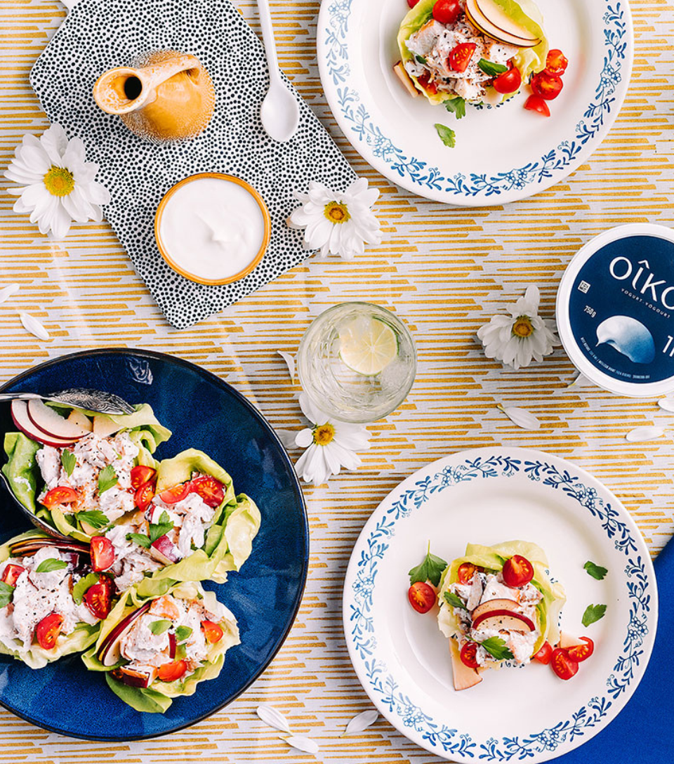Roulés de laitue à la salade de poulet