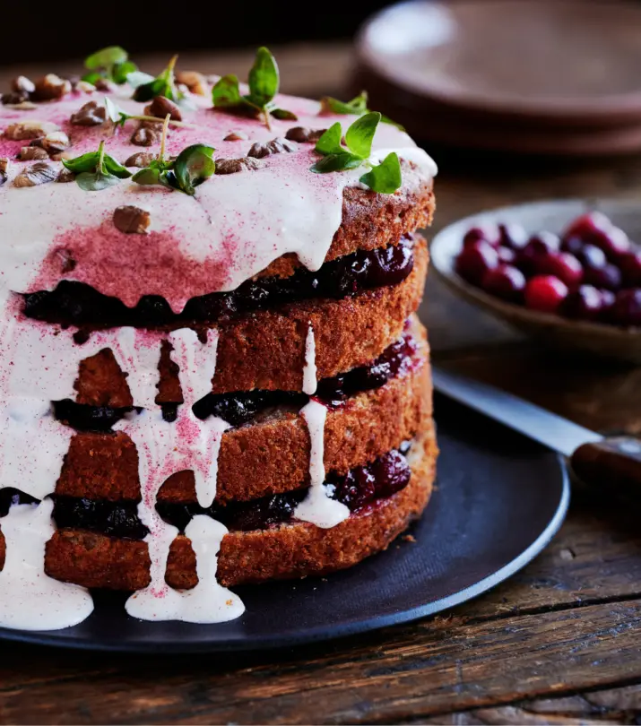 Gateau moelleux panais et canneberges
