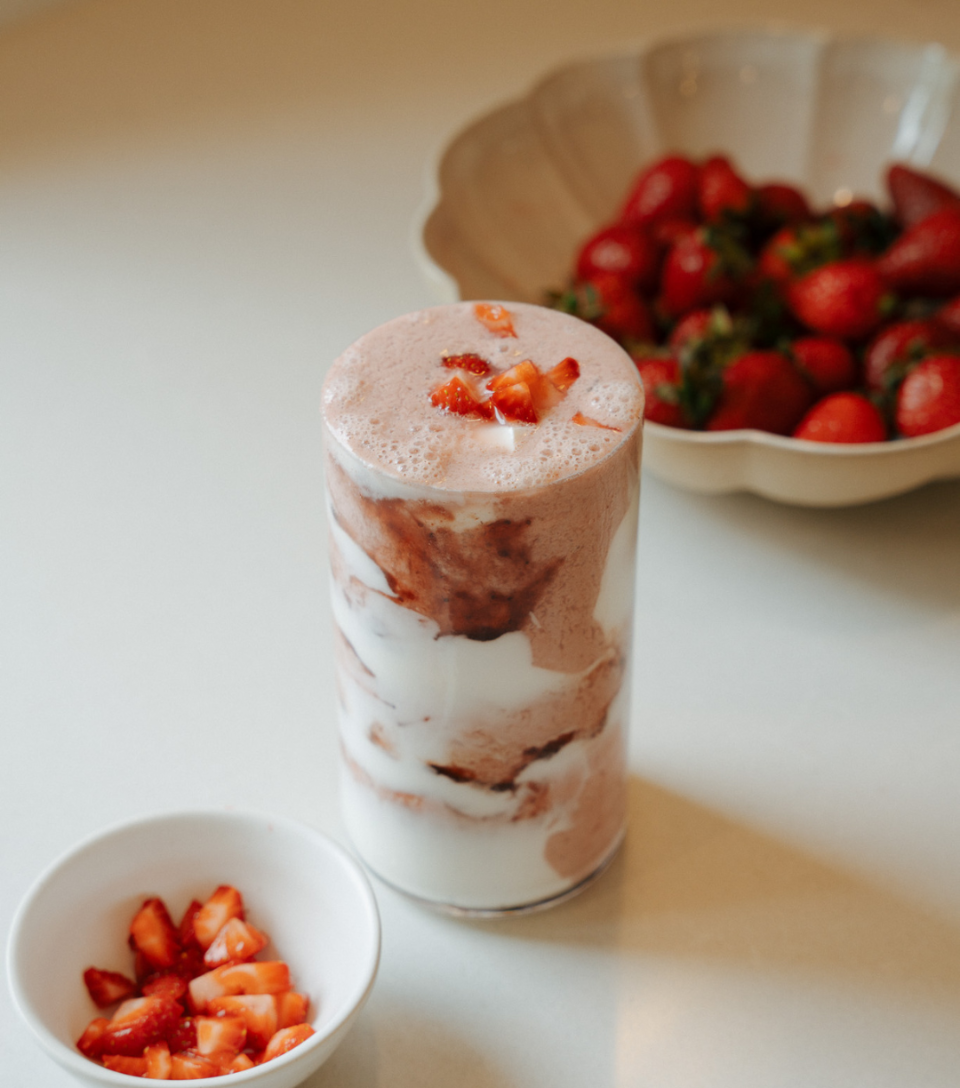 Smoothie façon shortcake aux fraises