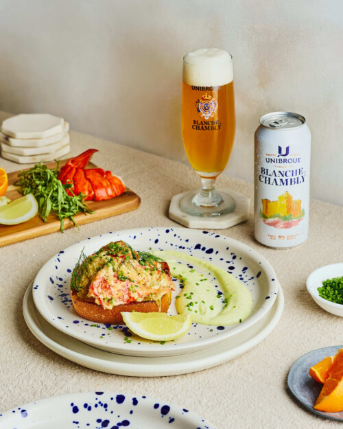 Lobster Roll déconstruit à la bière Blanche de Chambly