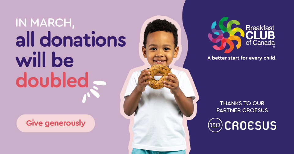 In march all donations will be doubled - thanks to our partner Croesus. Give generously