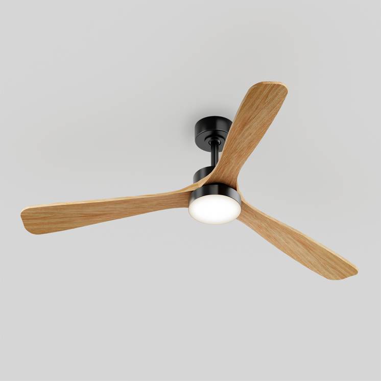 Adney 52 inch Fan with LED light Black and Wood