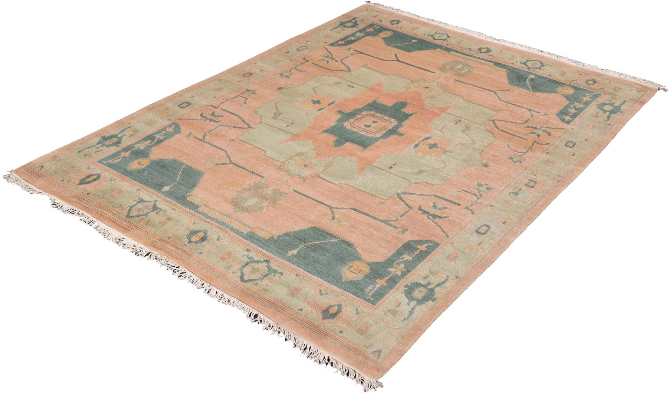 Transitional Nepal 8X10 Green Wool Area Rug 2021 RugSimple Template