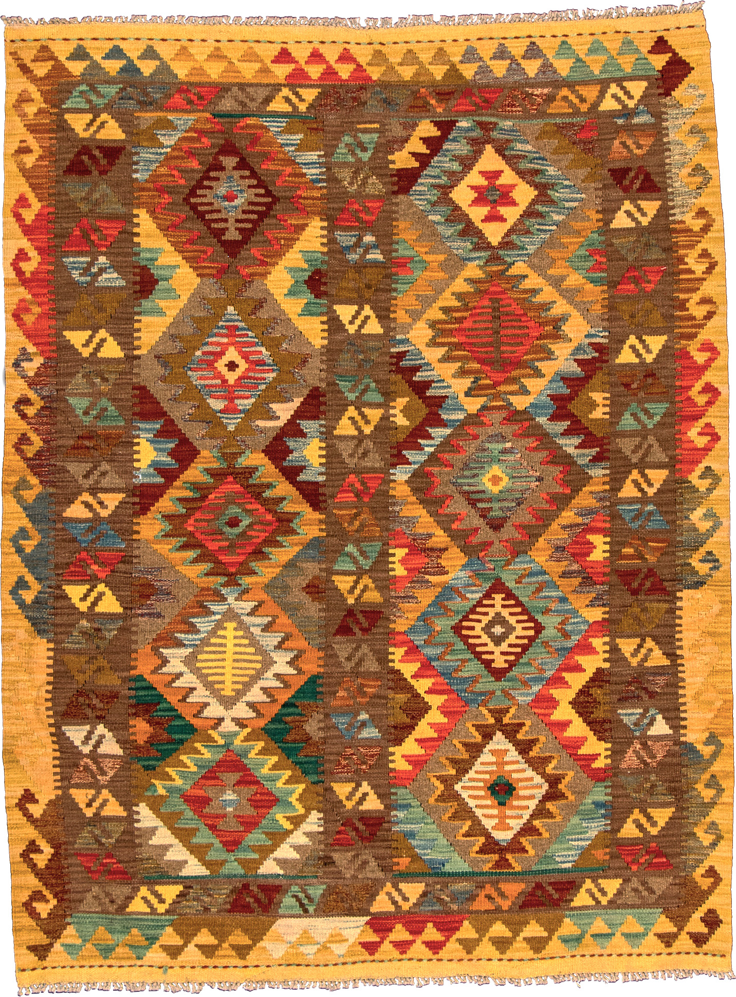 Flatweave 4X6 Multi Color Wool Area Rug Oriental Rug Mart Inc