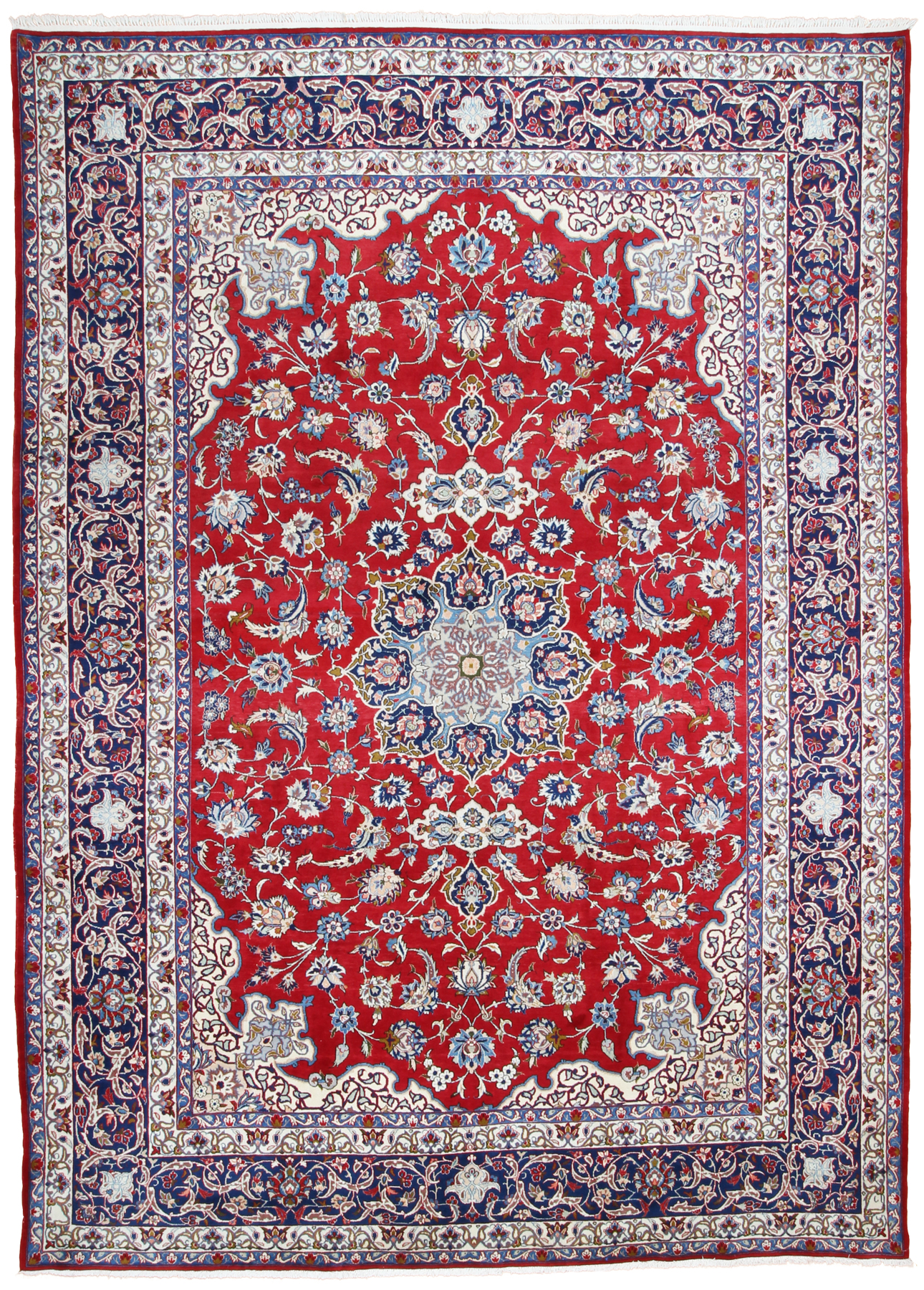 Hand Knotted Persian Isfahan 10x14 Red Blue Area Rug Turco Persian Rug Company Inc.