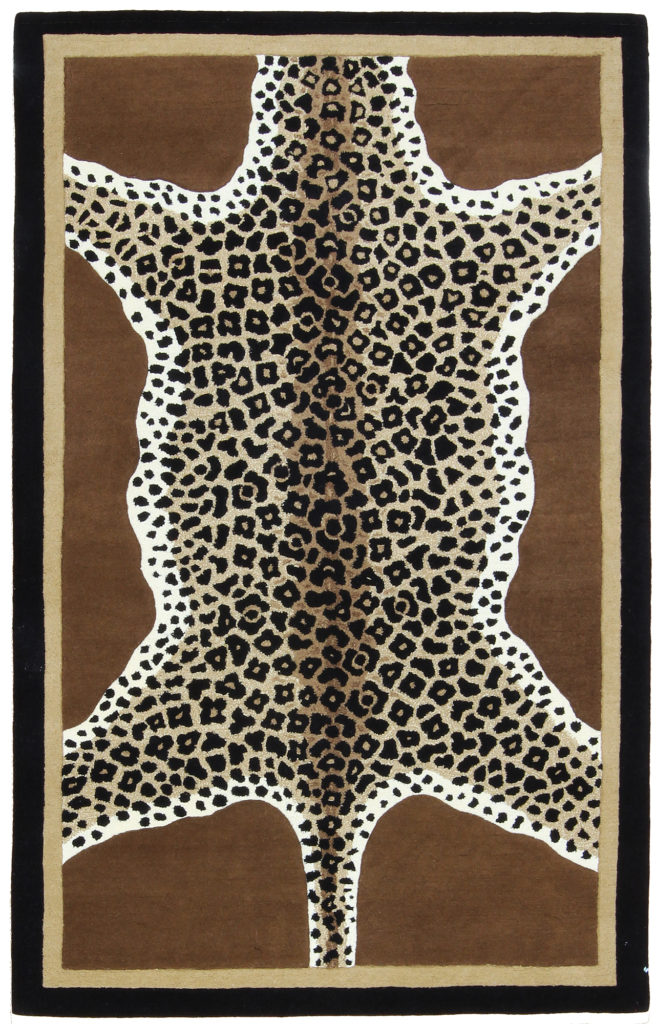 Leopard Skin Design Tufted 5x8 Wool Area Rug Turco Persian