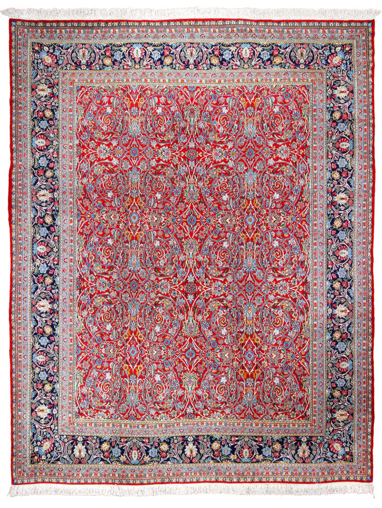 Persian Kerman 11x14 Wool Red Blue Area Rug Turco Persian Rug Company Inc.