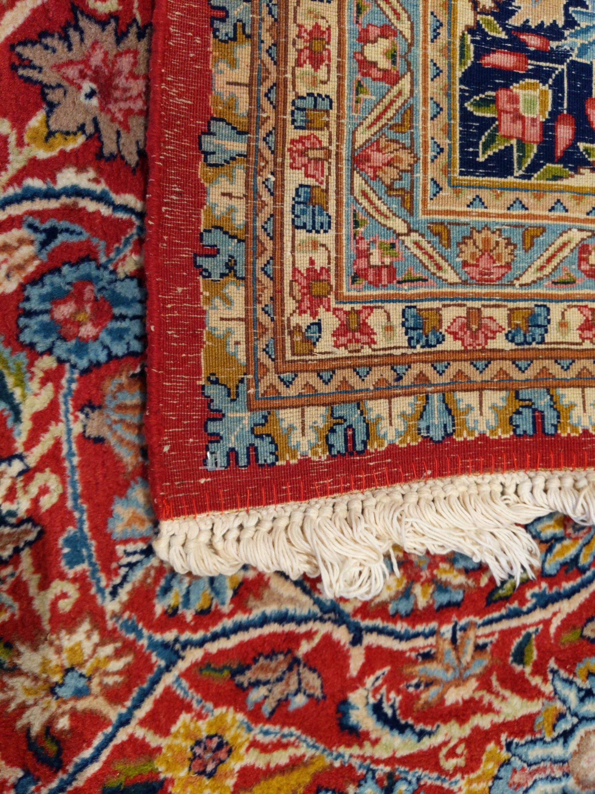 Persian Kerman 11x14 Wool Red Blue Area Rug Turco Persian Rug Company Inc.