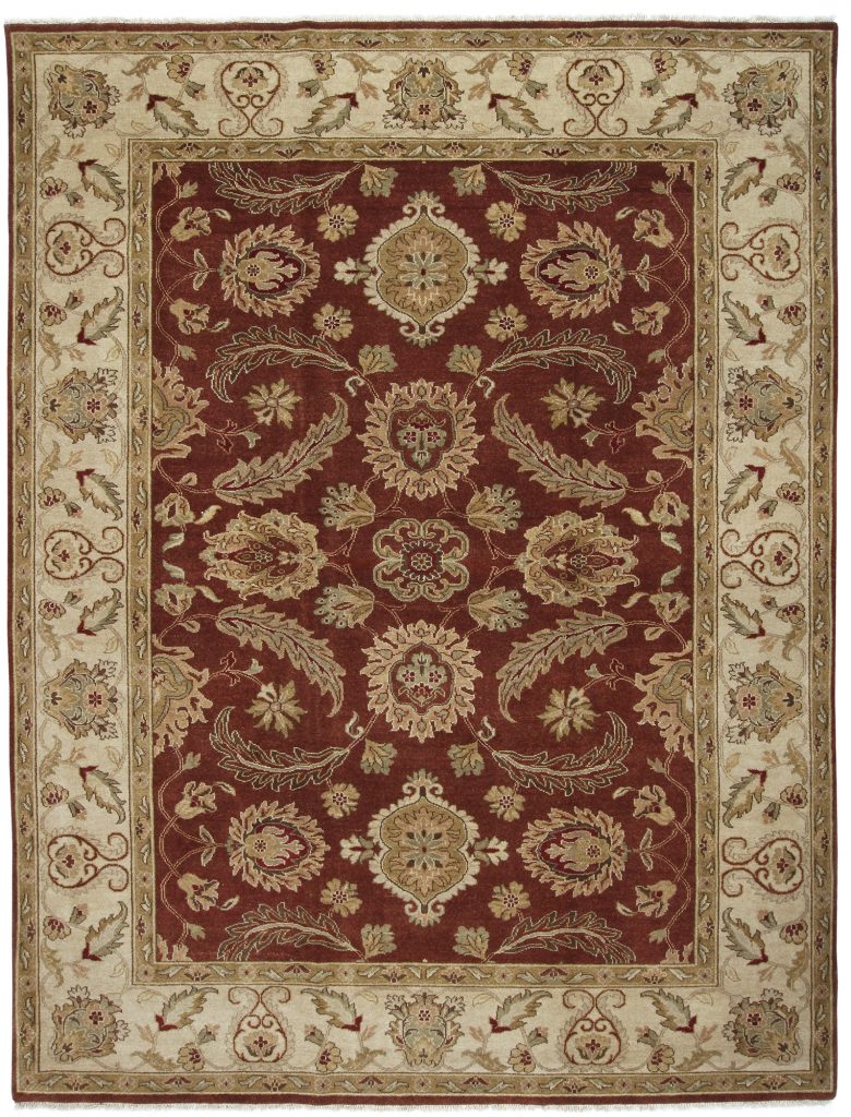 Hand Knotted Jaipur 9x12 Brown Wool Area Rug Turco Persian