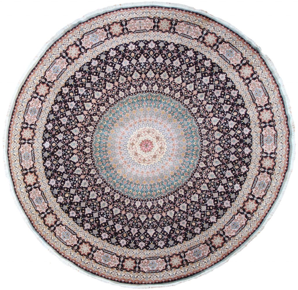 Persian Tabriz Gonbadi 13x13 Round Area Rug Turco Persian