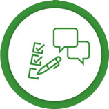 check boxes and chat bubbles