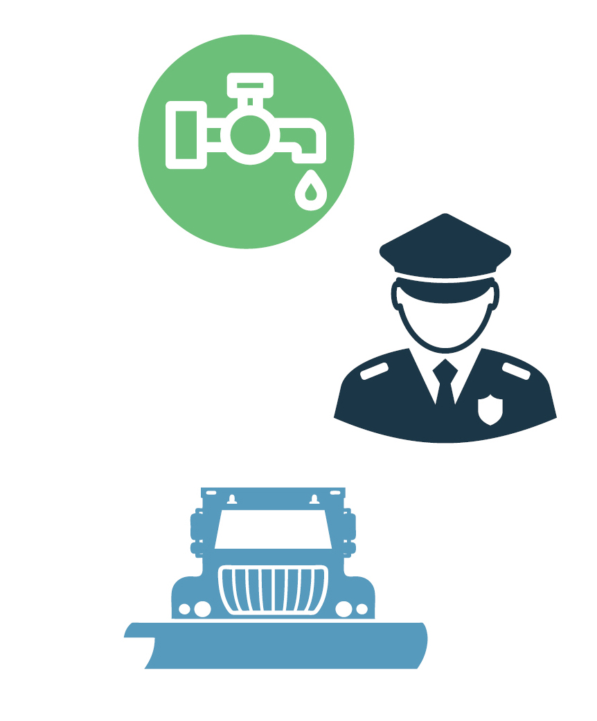 Water tap, RCMP officer, snow removal