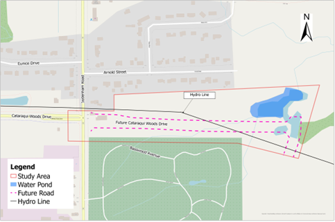 A map outlining the study area.
