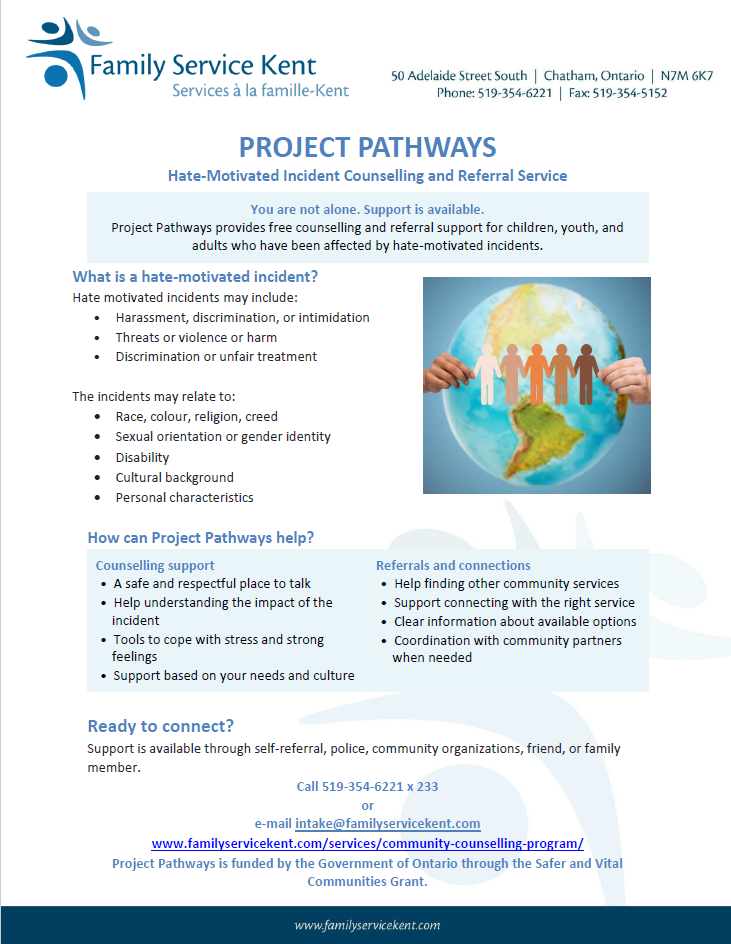 Flyer promoting the Project Pathways program. Text below