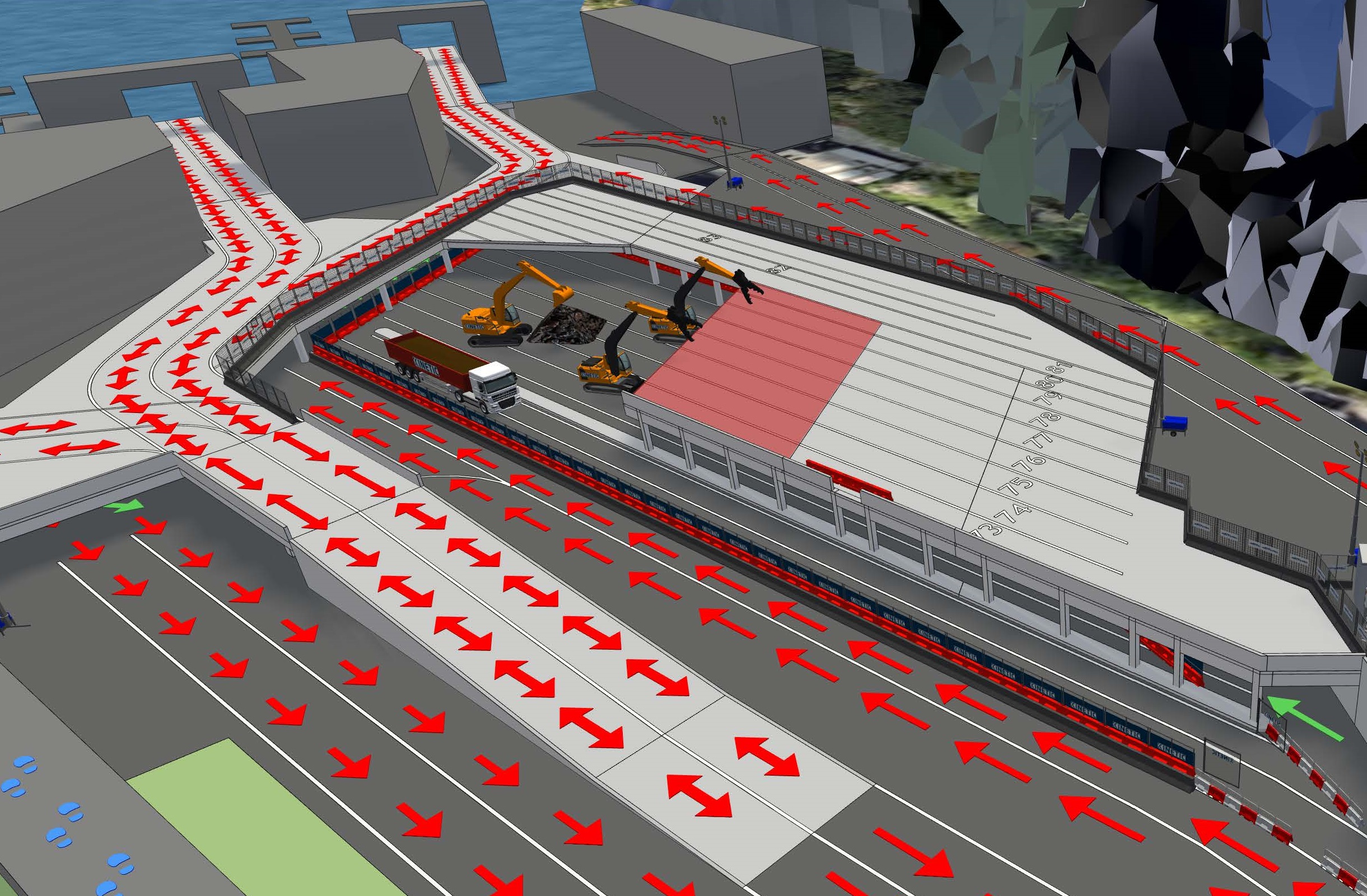 Computer generated image of the deck removal