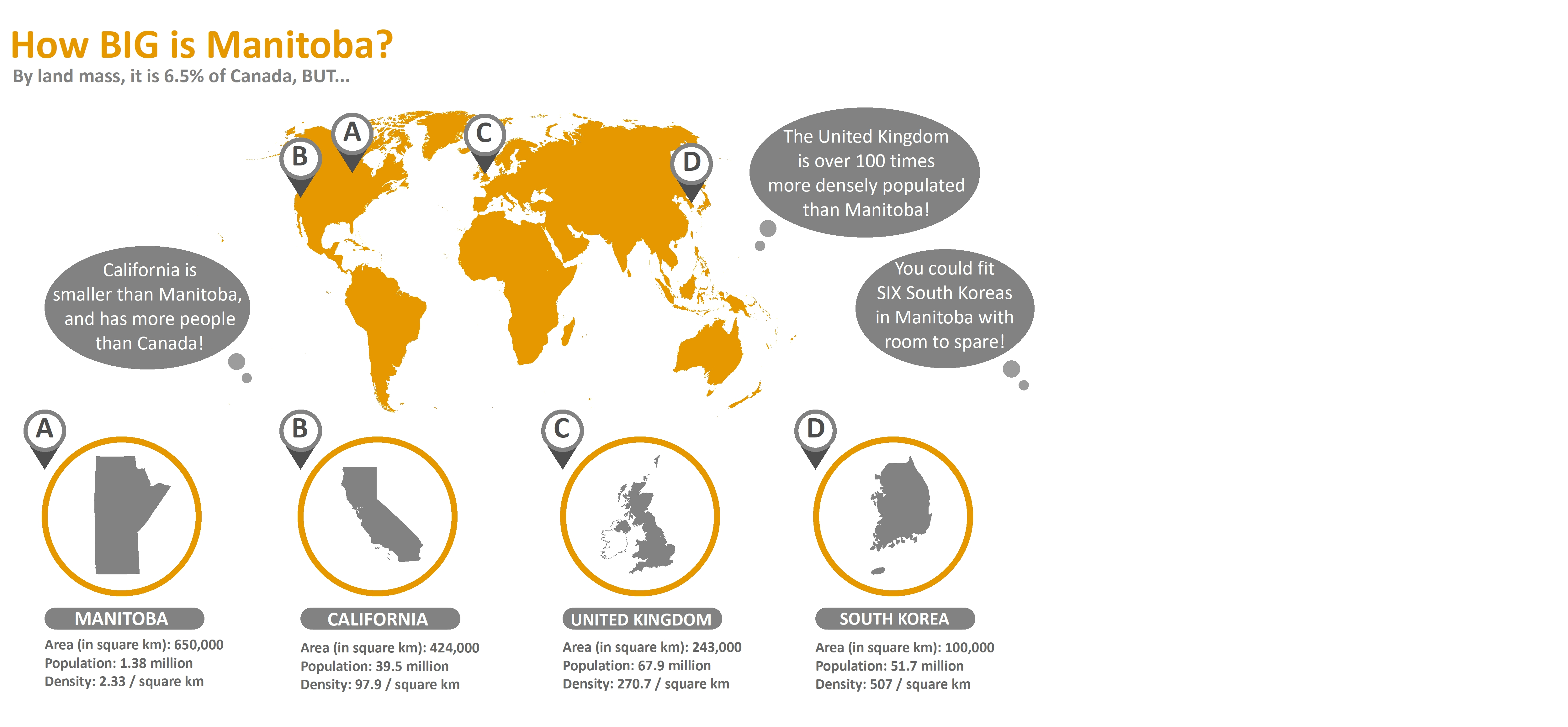 Infographic: How big is Manitoba relative to the rest of the world