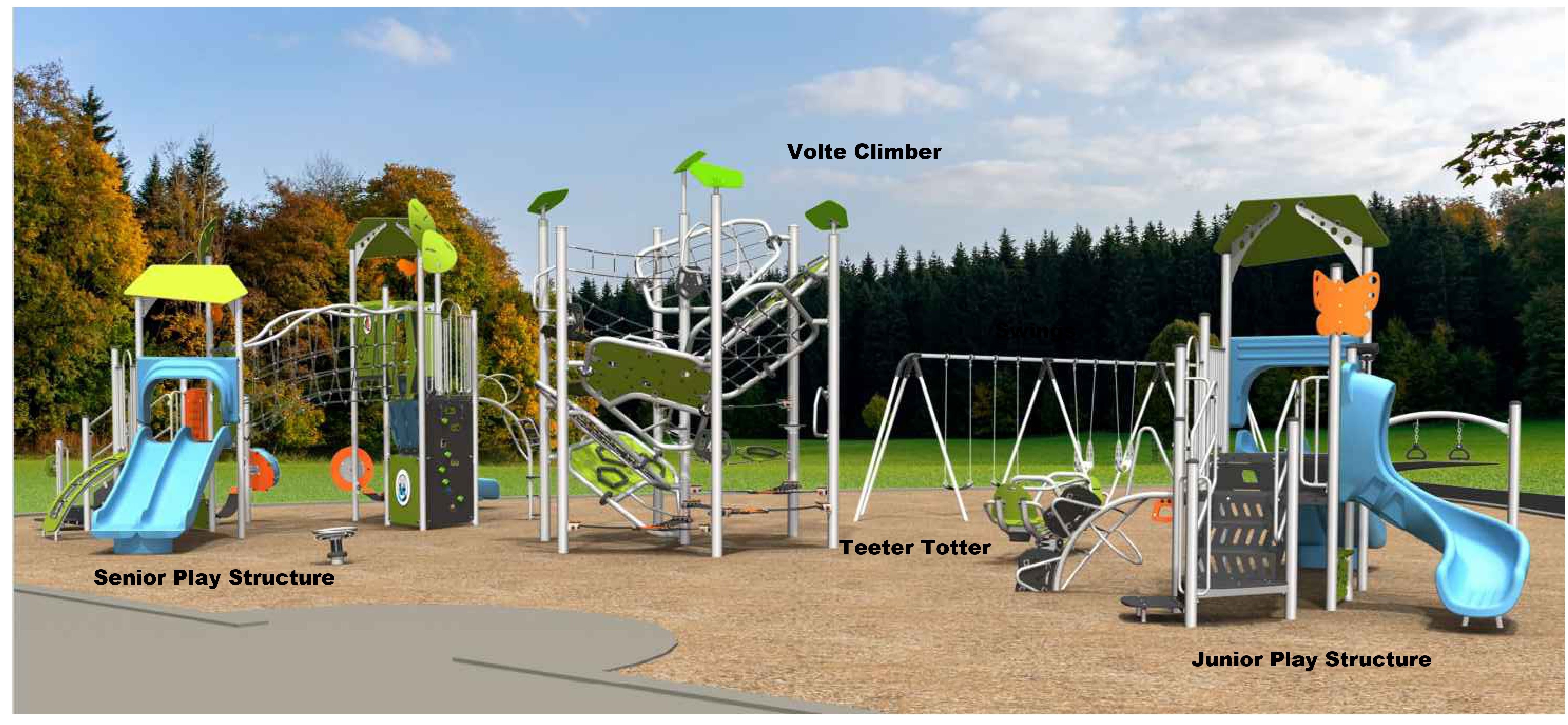 Playground concept.. Including Senior Play Structure and a Junior Play structure.