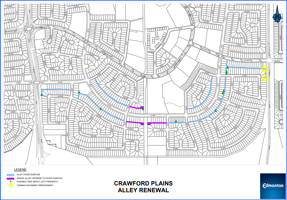 Crawford Plains Alley Design Map Neighbourhood Alley Renewal Engaged Edmonton