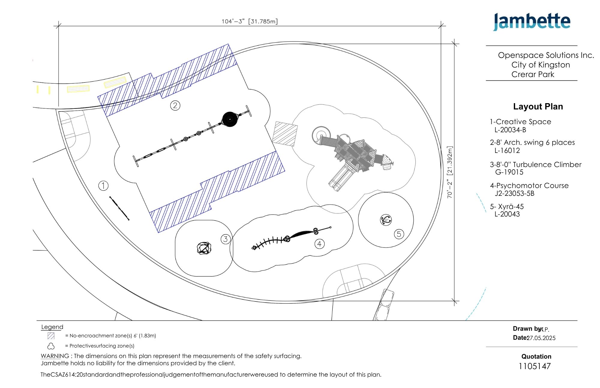 Layout of the final design chosen by respondents, named Jambette.