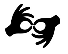 Symbol indicating that there will be ASL intrepretation available.