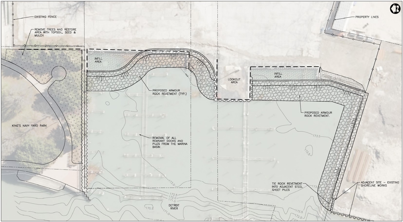 Shoreline Works over existing air photo