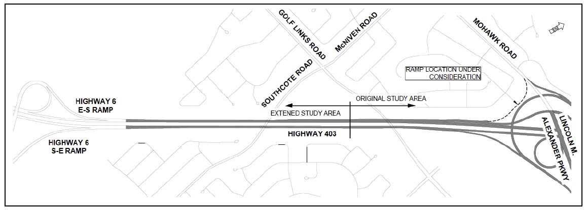 Map of extended study area for ramp