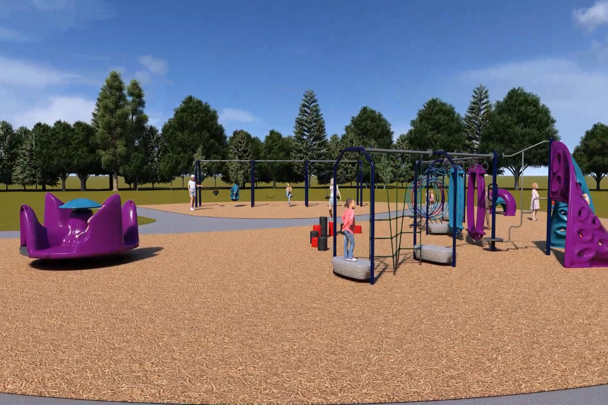 Fly by of Circuit Style Playground concept