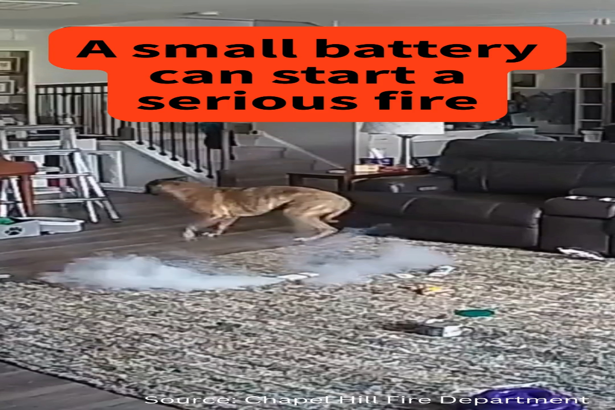 A small battery can start a serious fire