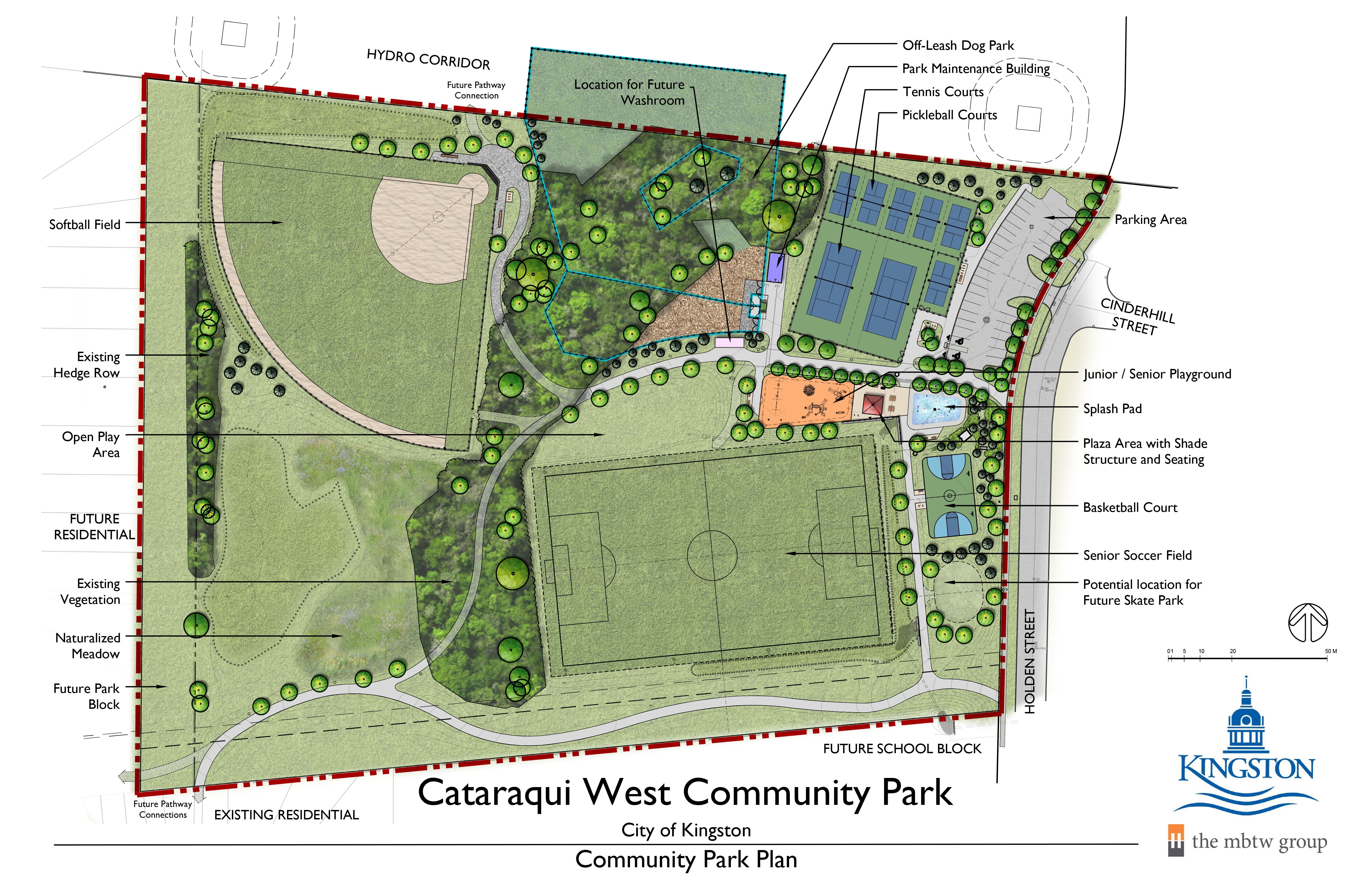 A plan showing the future park layout.