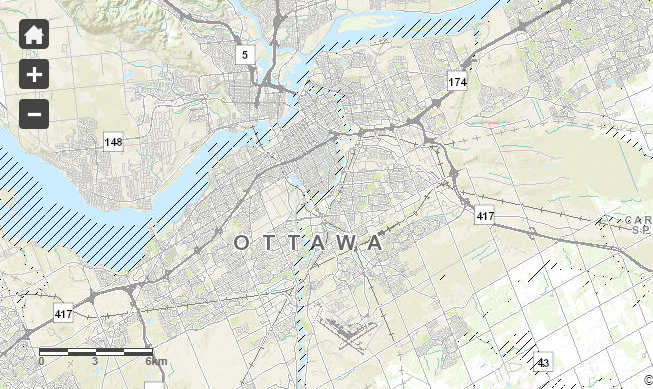 Flood plain map of Ottawa