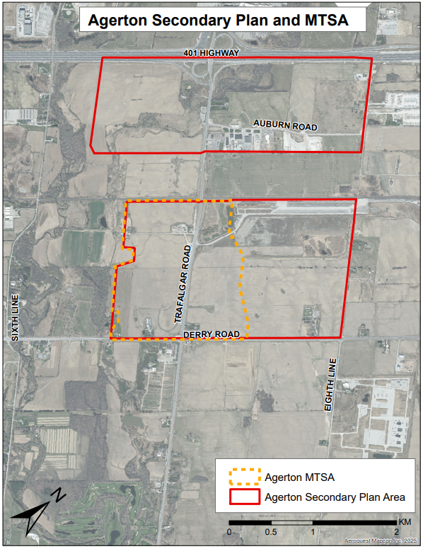 Map of Agerton Secondary Plan and MTSA.