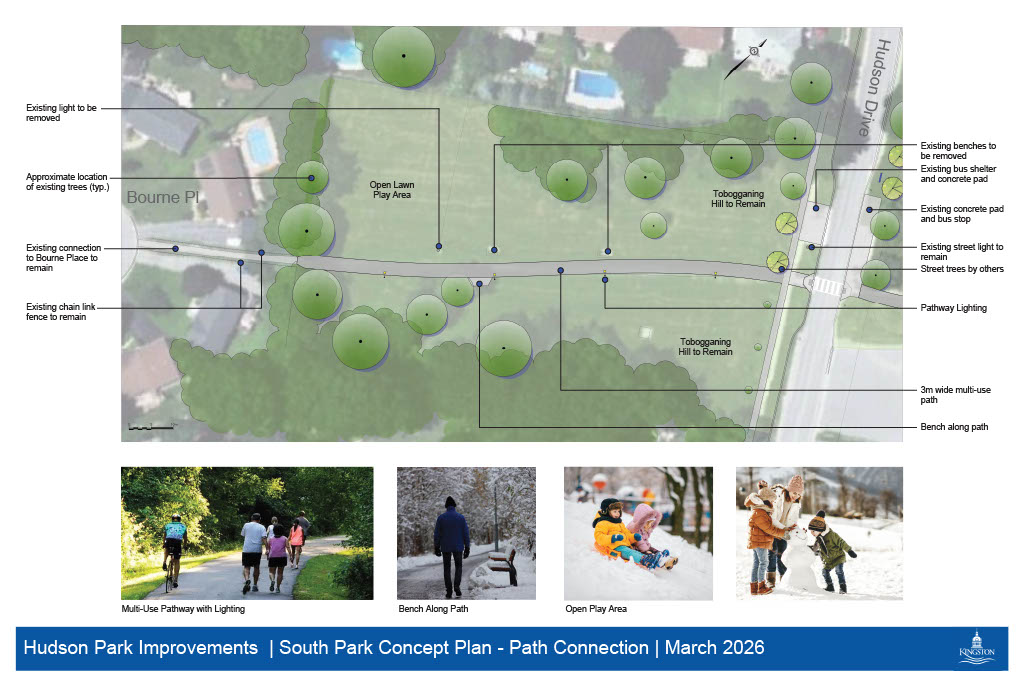 An image showing the south park concept plan and path connection.