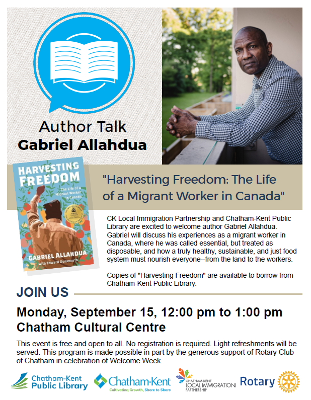 Image of author and book and information about the event. Text is included below.