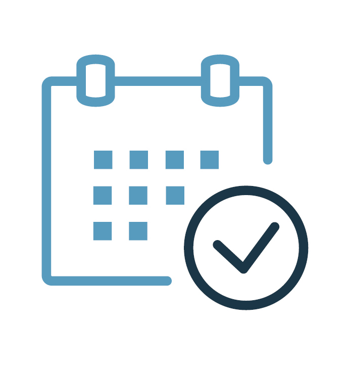 Calendar with a check mark