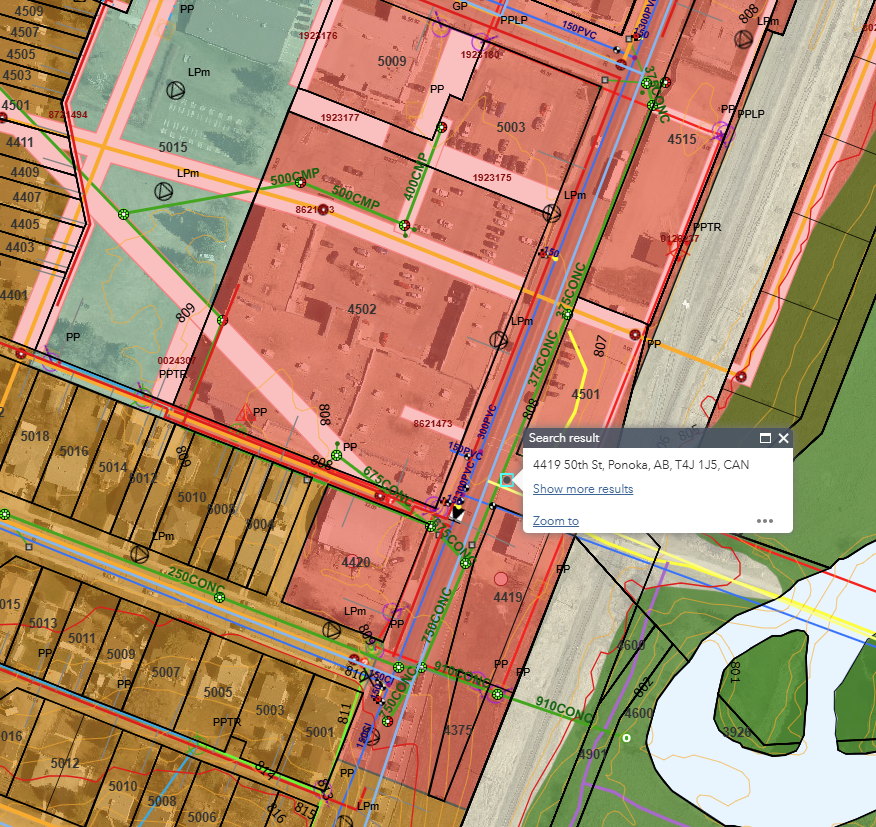 Map showing 4419 50 Street