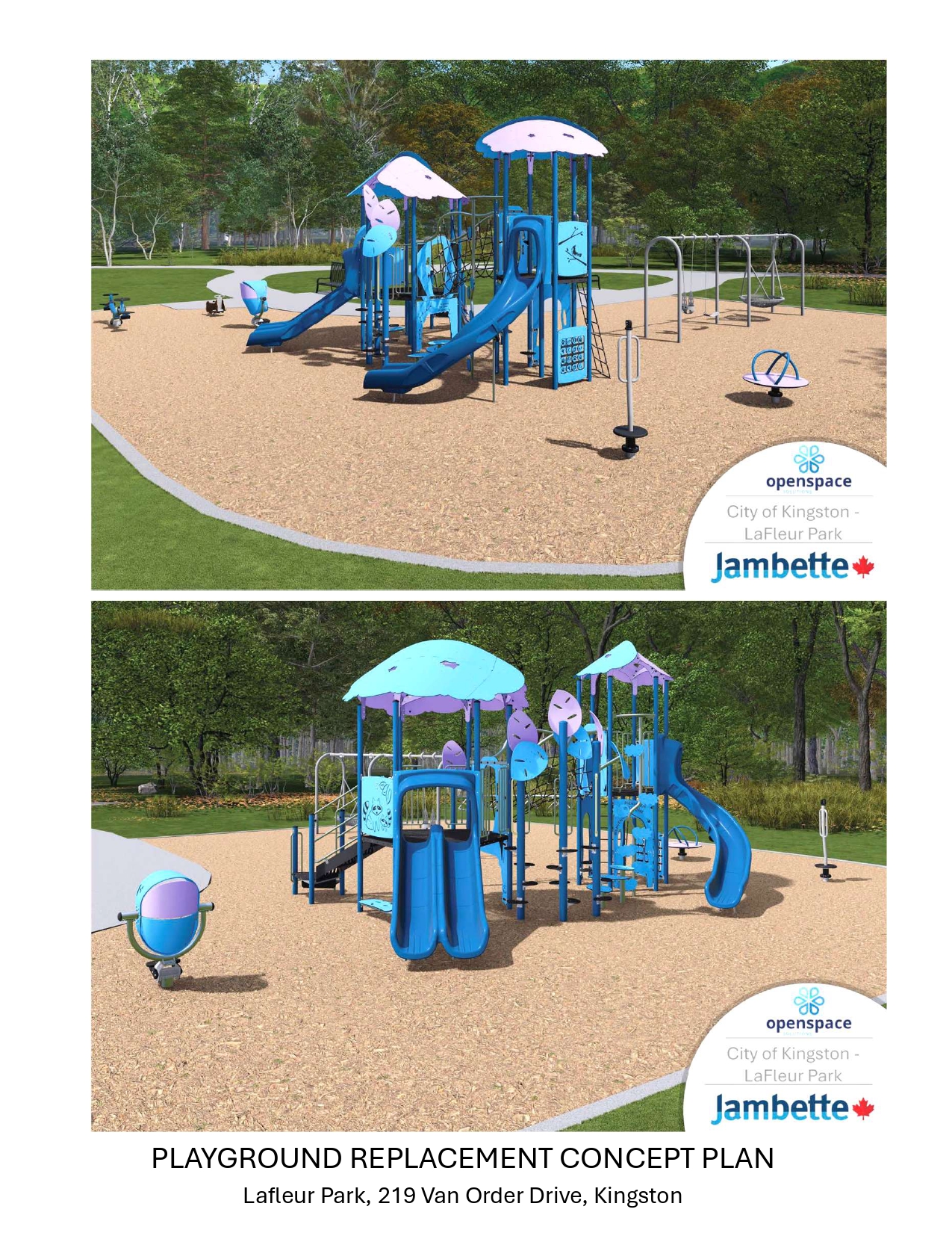 A render of what the future playground equipment will look like.