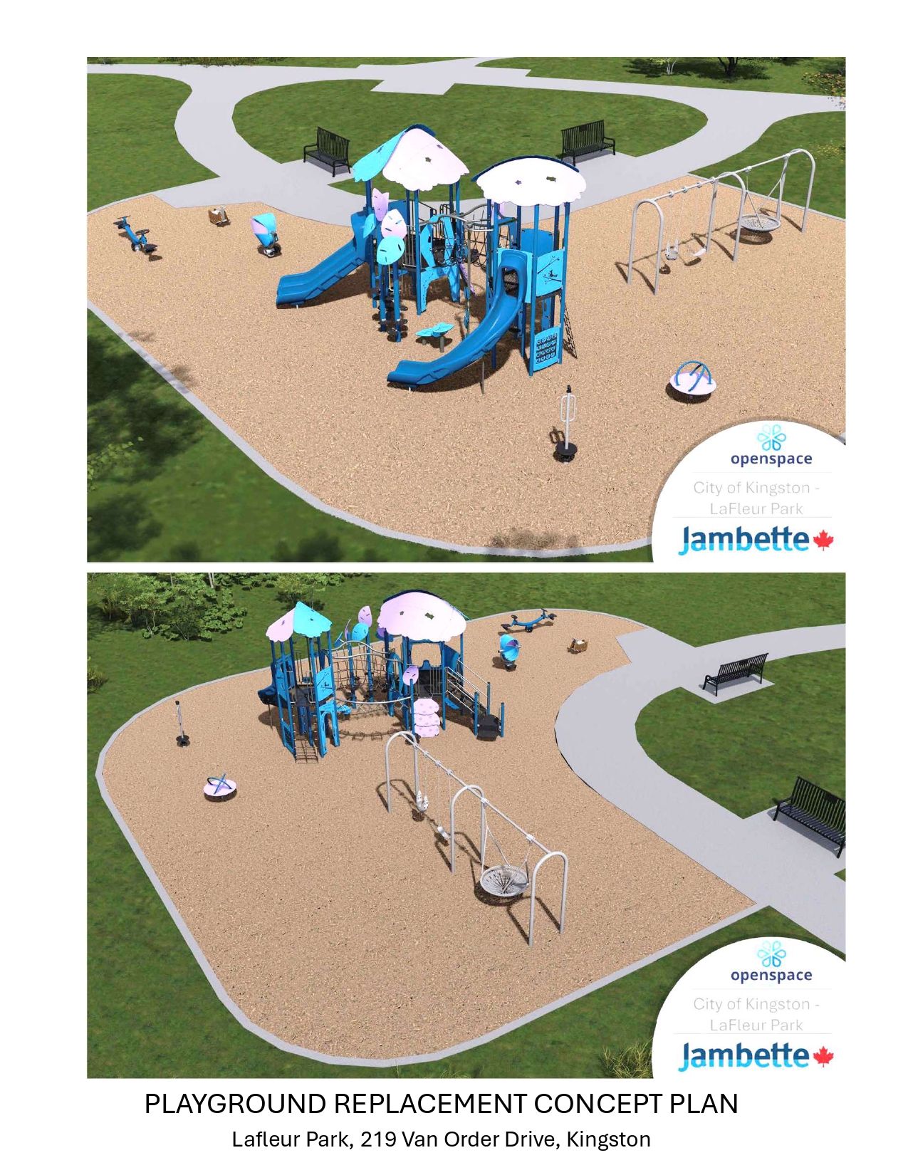 A render of what the future playground equipment will look like.