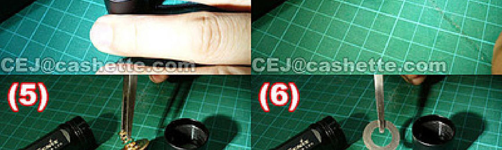 Removing retaining ring and rubber boot from tailcap