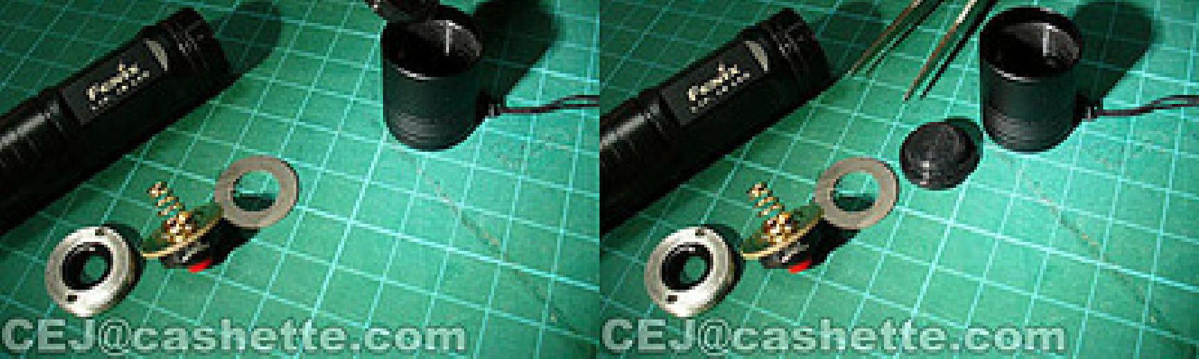 Reassembled tailcap with retaining ring and rubber boot