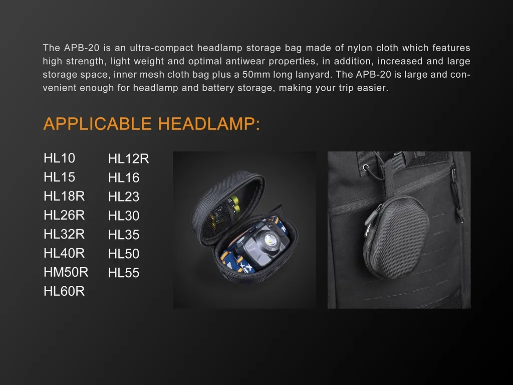 Fenix APB-20 Headlamp Storage Bag - view 2