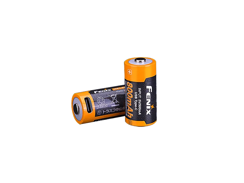 Fenix ARB-L16-800UP 16340 800mAh Li-ion USB-C Rechargeable Battery cutout