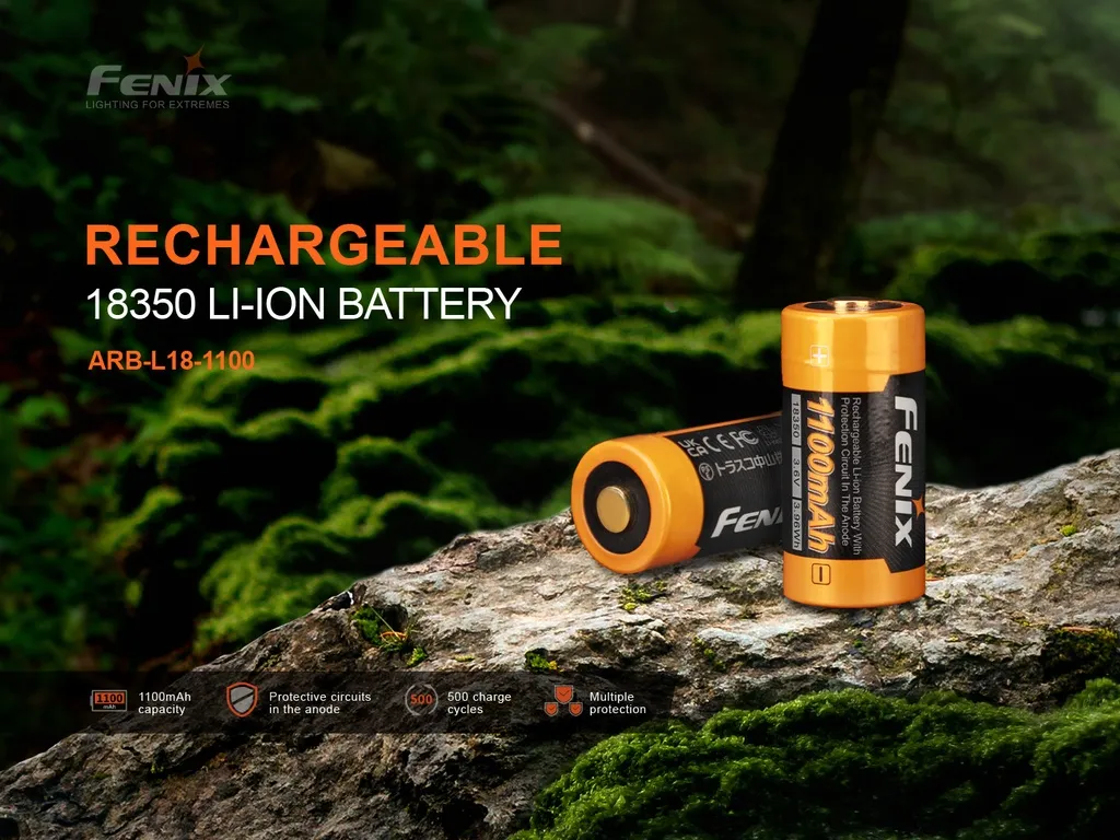 Fenix ARB-L18-1100 Rechargeable 18350 Li-Ion Battery