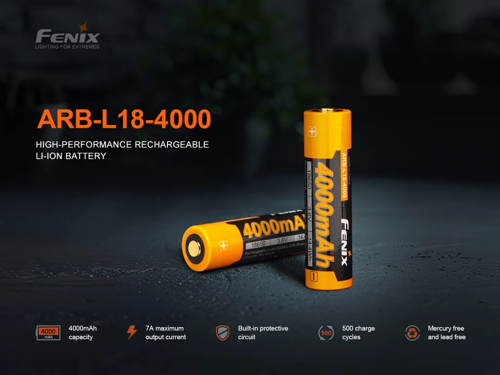 FenixARB-L18-4000 18650 Li-ion Rechargeable Battery