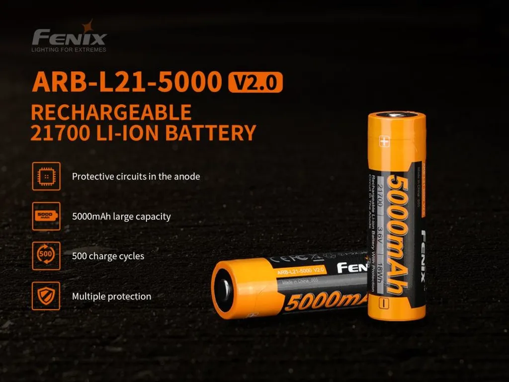 FenixARB-L21-5000 V2.0 21700 Li-ion Rechargeable Battery