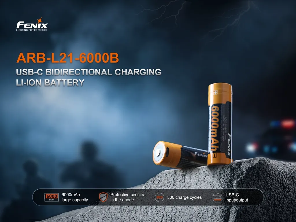 Fenix ARB-L21-6000B 21700 Li-ion USB-C Rechargeable Battery