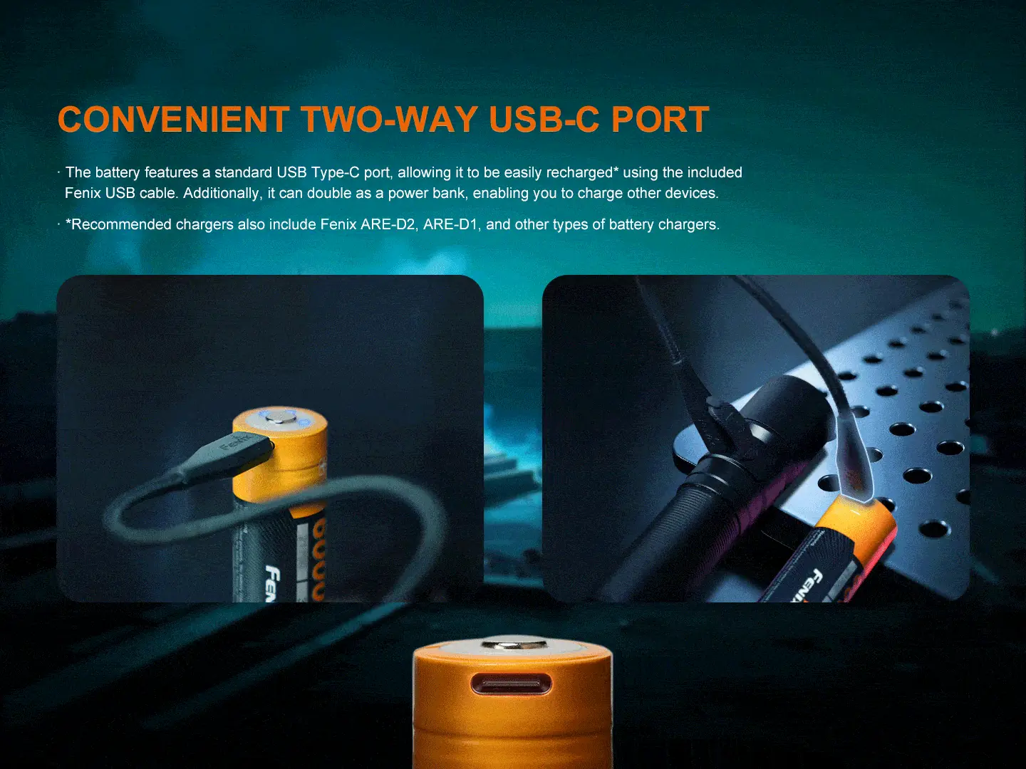 Fenix ARB-L21-6000B 21700 Li-ion USB-C Rechargeable Battery - view 3